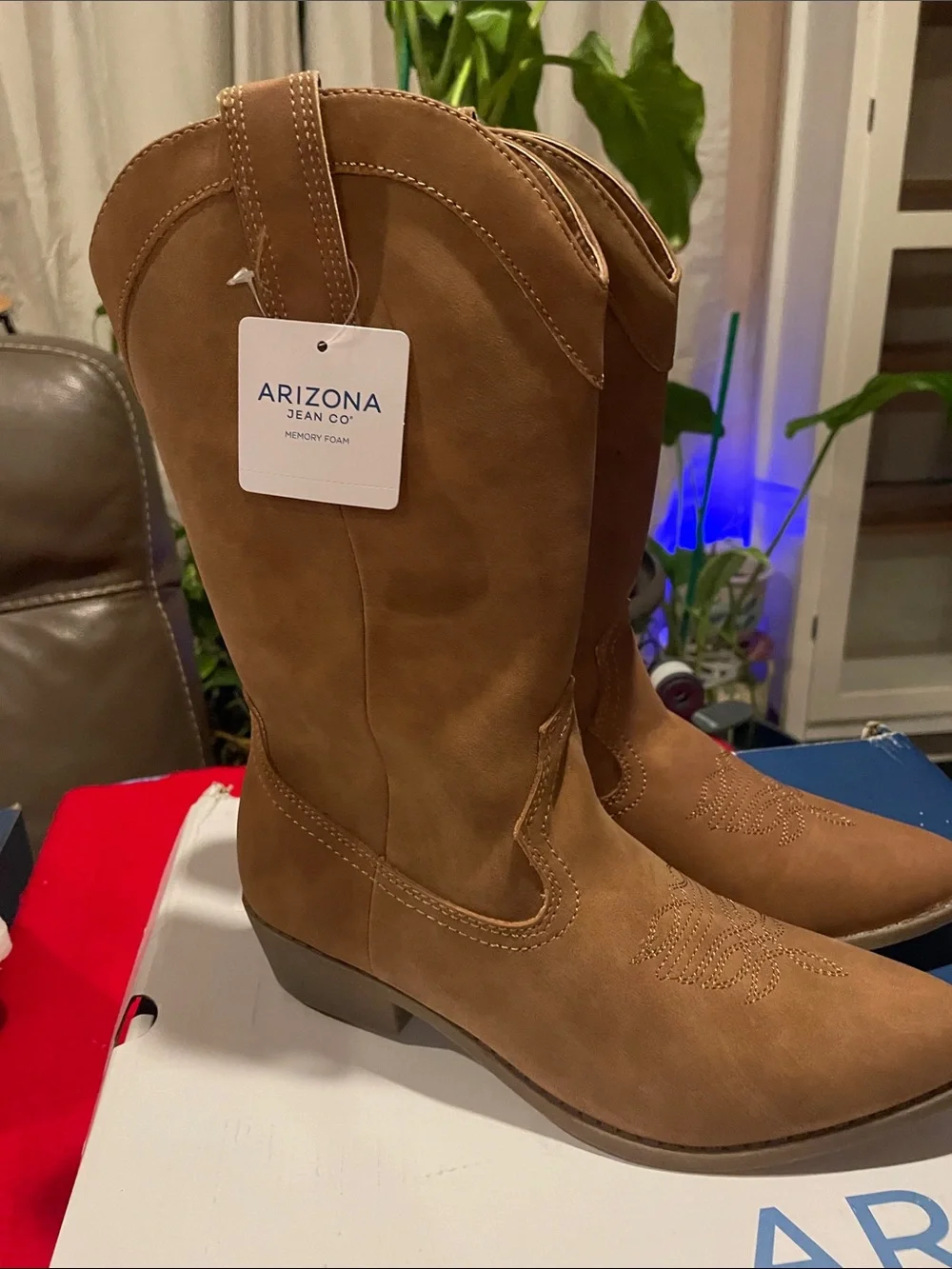 Arizona Jean Company Women's Tan Western Ankle Boots